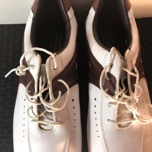 FootJoy Contour Series Mens Sz 11.5 Saddle Soft Spikes Golf Shoes - Picture 6 of 16